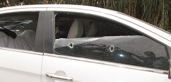 A vandalised vehicle