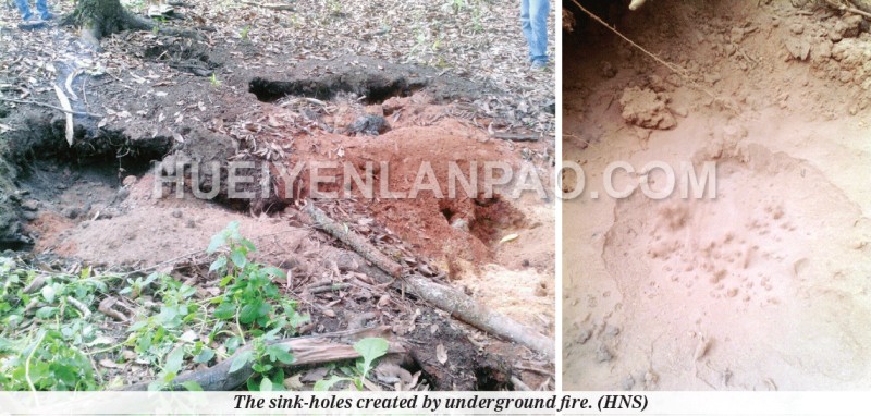 Underground inferno creates sink-holes in Old Wahong forest