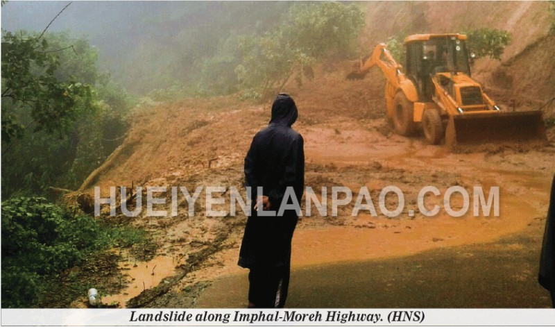 Landslide along Imphal-Moreh Highway