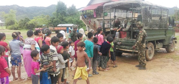 Assistance provided to villagers marooned by flood