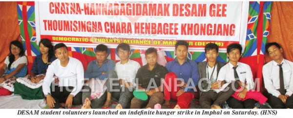 DESAM volunteers come  out to stage hunger strike