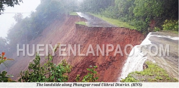 Landslips block Phungyar road in Ukhrul District