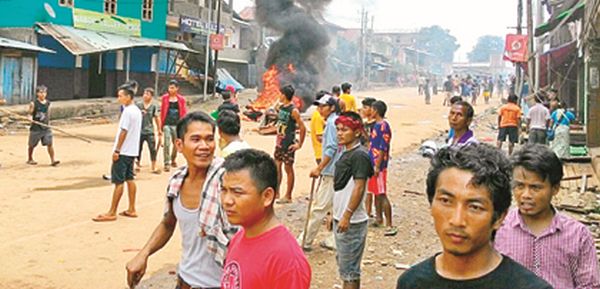 Arson committed after cutting short a mass rally at Moreh