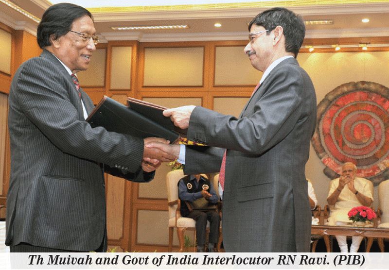  Th Muivah with Govt of India Interlocutor RN Ravi :: Govt of India-NSCN (IM) sign peace accord on August 03 2015   