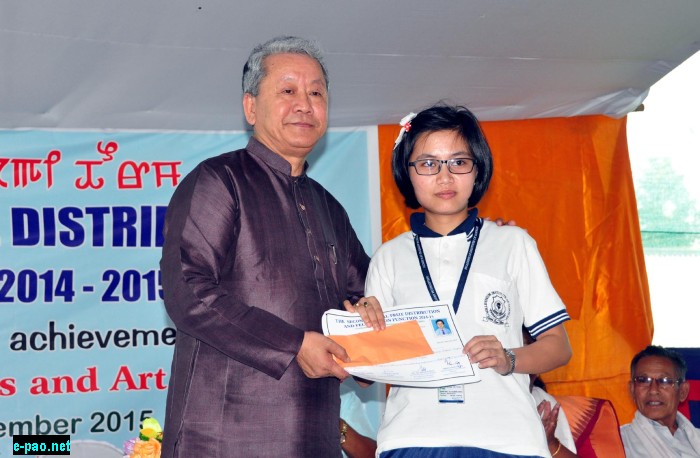 Second Annual Prize Distribution & Felicitation function 2014-15 with Gaikhangam ( Dy.<BR><BR>CM) as Chief Guest 