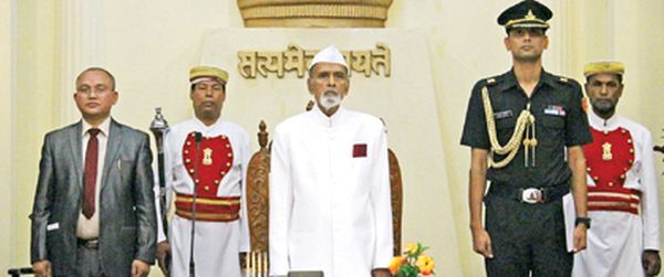 Dr Syed Ahmed after being sworn in as the Governor of Manipur on May 16, 2015