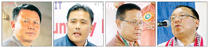 BJP candidates Kh Joykishan, Th Bishorjit and Congress candidates Bijoy Koijam and Jyotin Waikhom