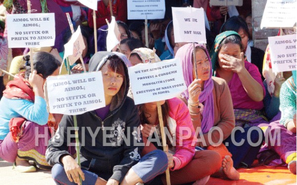 Aimols hold protest rally against erection of monolith