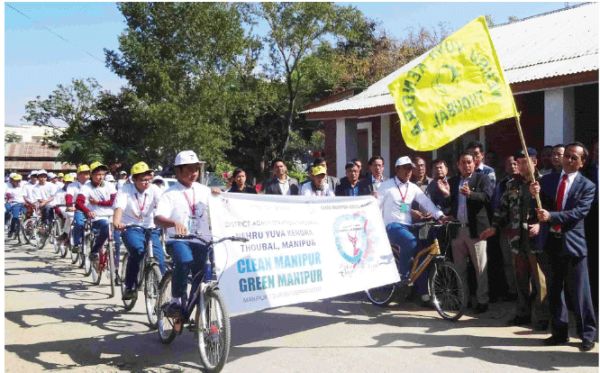 Cycle rally on clean Manipur held