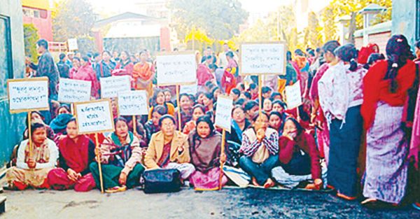 Post poll violence at Thongju UNACCO employees protest