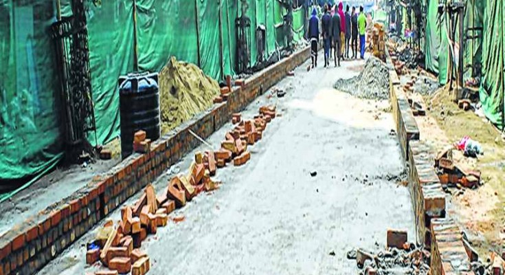 File pic of the place at Thangal bazar where the temporary market sheds were set to to come up