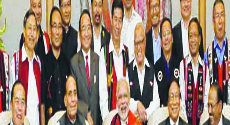 PM Narendra Modi and leaders of NSCN (IM) when the Framework was signed on Aug 3, 2015