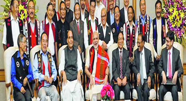 NSCN (IM) leaders with the PM and other leaders of India on August 3, 2015 when the Framework Agreement was inked