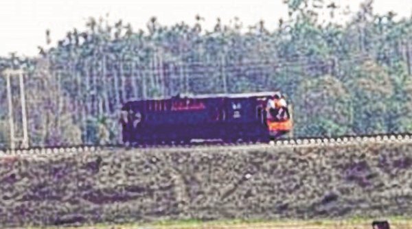 File pic of a trial run on the Jiri-Tupul rail line