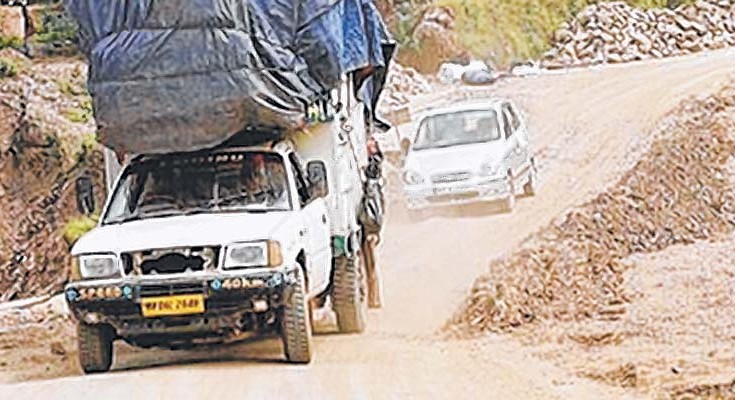 File photo of a road stretch on the Imphal-Moreh highway