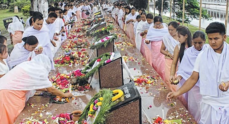 Tributes being paid to the martyrs at Kekrupat
