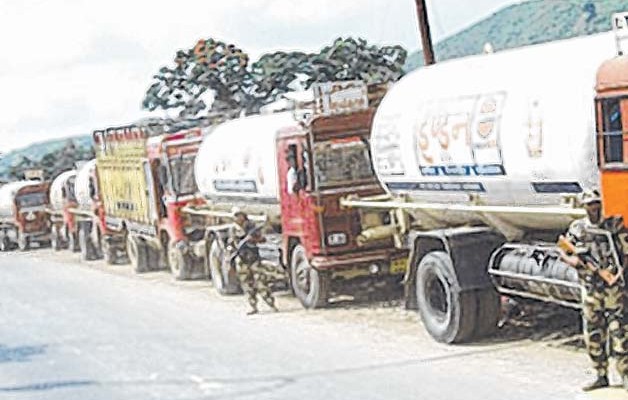 File pic of oil tankers with heavy security cover