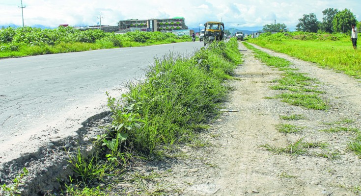 An unfinished portion of Imphal-Moreh highway near Canchipur