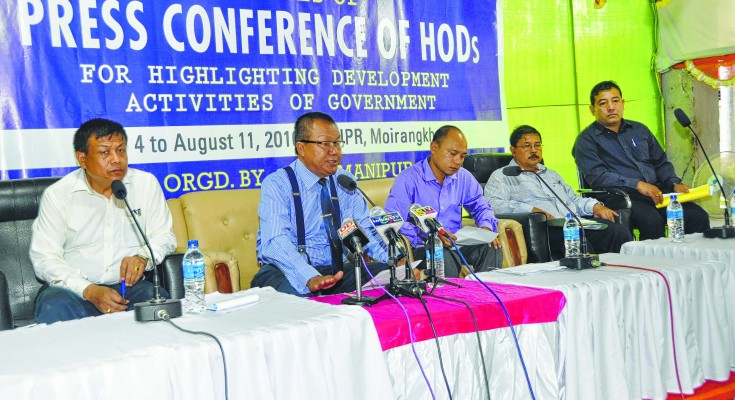 Revenue Department officials addressing the press conference
