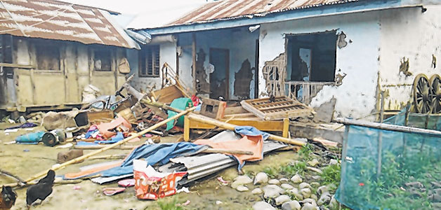 a mob vandalised the house at  Haorang Sabal, Imphal West
