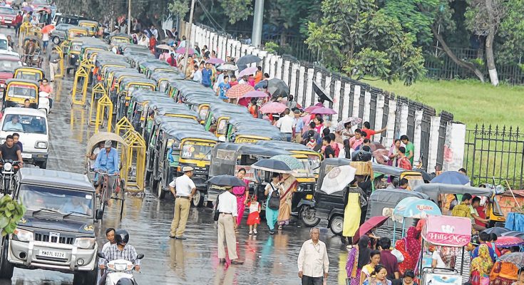 Traffic Circus in Imphal City in August 2016