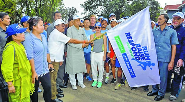 CM flags off Imphal leg of Run, Raise, Respond NE