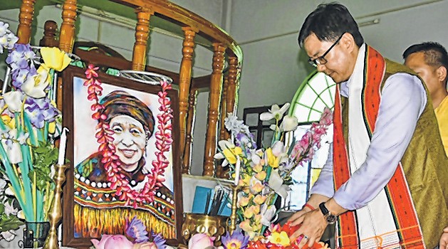Kiran Rijiju pay tributes to Rani Gaidinliu
