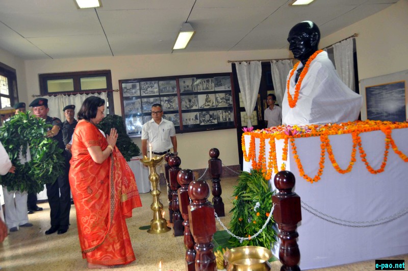 Governor of Manipur Dr Najma A Heptulla paid homage to Mahatma Gandhi on October 02 2016 