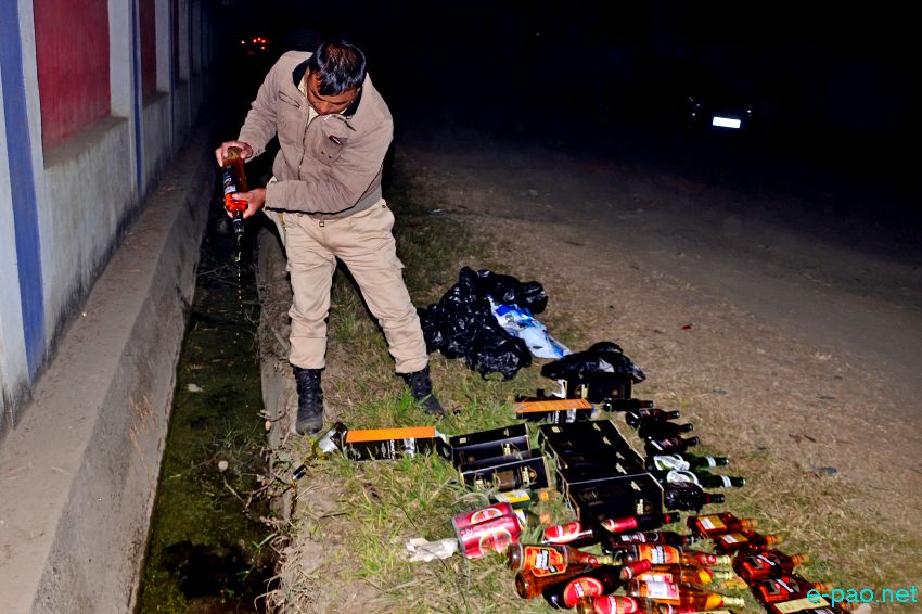 Imphal West Police's drive against Alcohol for preventing accident during New Year Eve :: December 31 2015 