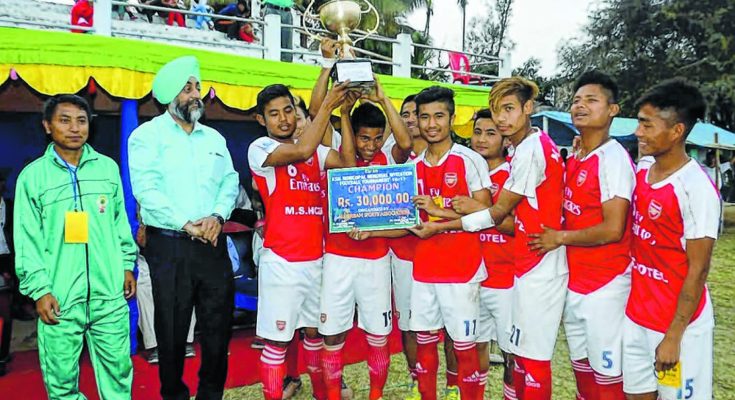 6th Nonigopal Memorial Invitation Football Tournament KPSC Kakching down JPC Agartala to lift trophy