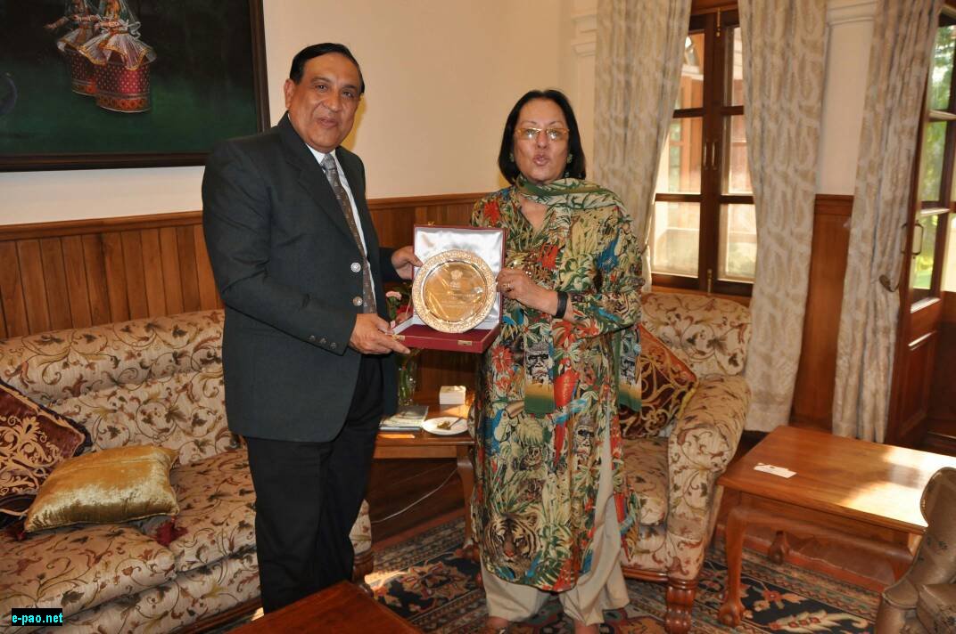 IG AR(South) Maj Gen Virendra Singh also called on Her Excellency Dr Najma Heptulla,   Governor of Manipur