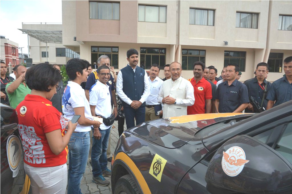 Manipur Chief Minister Nongthombam Biren Singh here on Monday flagged off a 'India to Spain' car rally