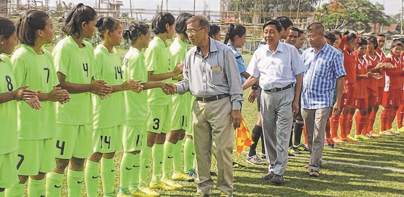 Junior Girls' Inter-District Football Imphal East thrash Bishnupur by 120 in opening match