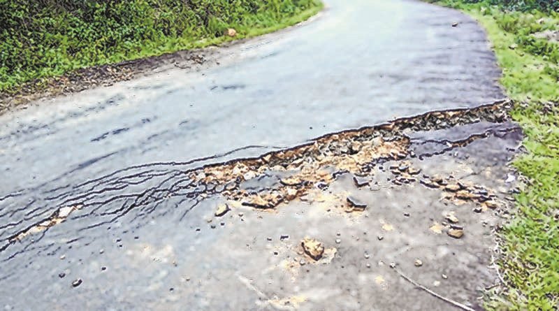 Earth fissures tear apart Twilang road