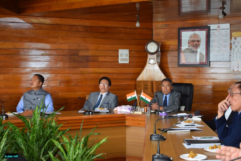 Nagaland Chief Minister, Dr.Shrhozelie Liezietsu during an interaction with the Project Governing Committee of the Medical College at Chief Minister Secretariat office Chamber on Wednesday