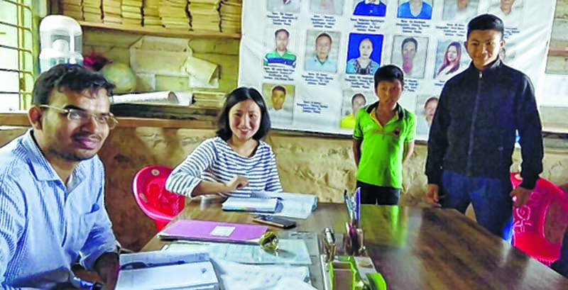 Proxy teachers greet Ukhrul SDO during inspection