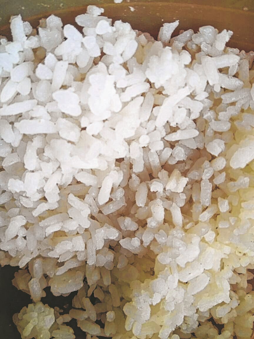 Suspected plastic rice detected