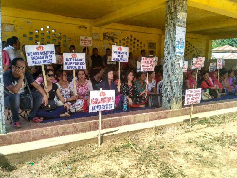 NHM Employees Demand Regularisation of Contractual Staff