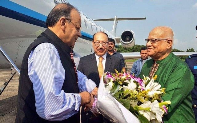 Indian Finance Minister Arun Jaitley arrives in Dhaka on three-day visit