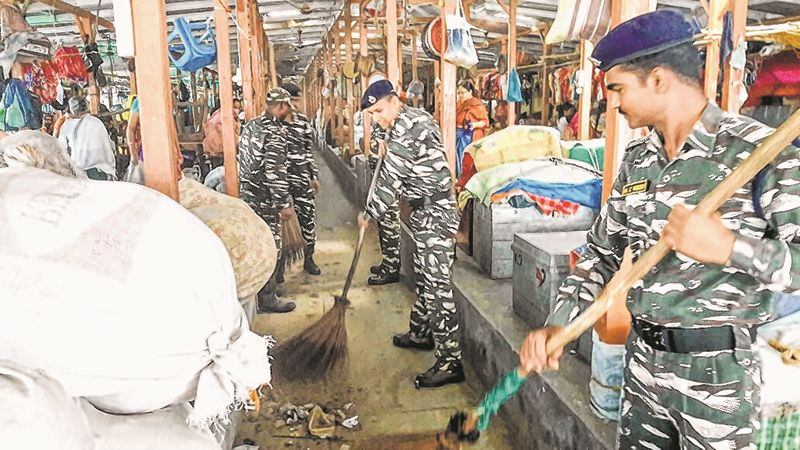 Cleanliness drive by CRPF continues