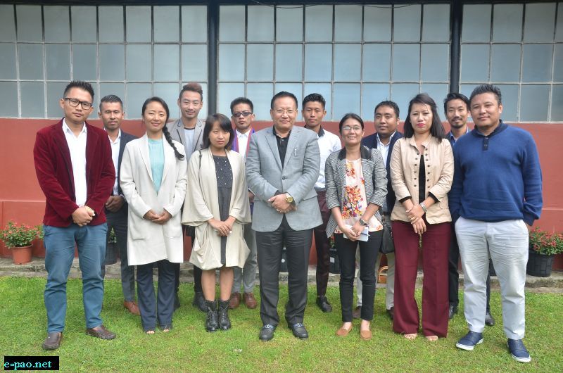 Young Invitees at 'Breakfast with CM' pose for the lens with Chief Minister, TR Zeliang at CMO, Kohima on Saturday