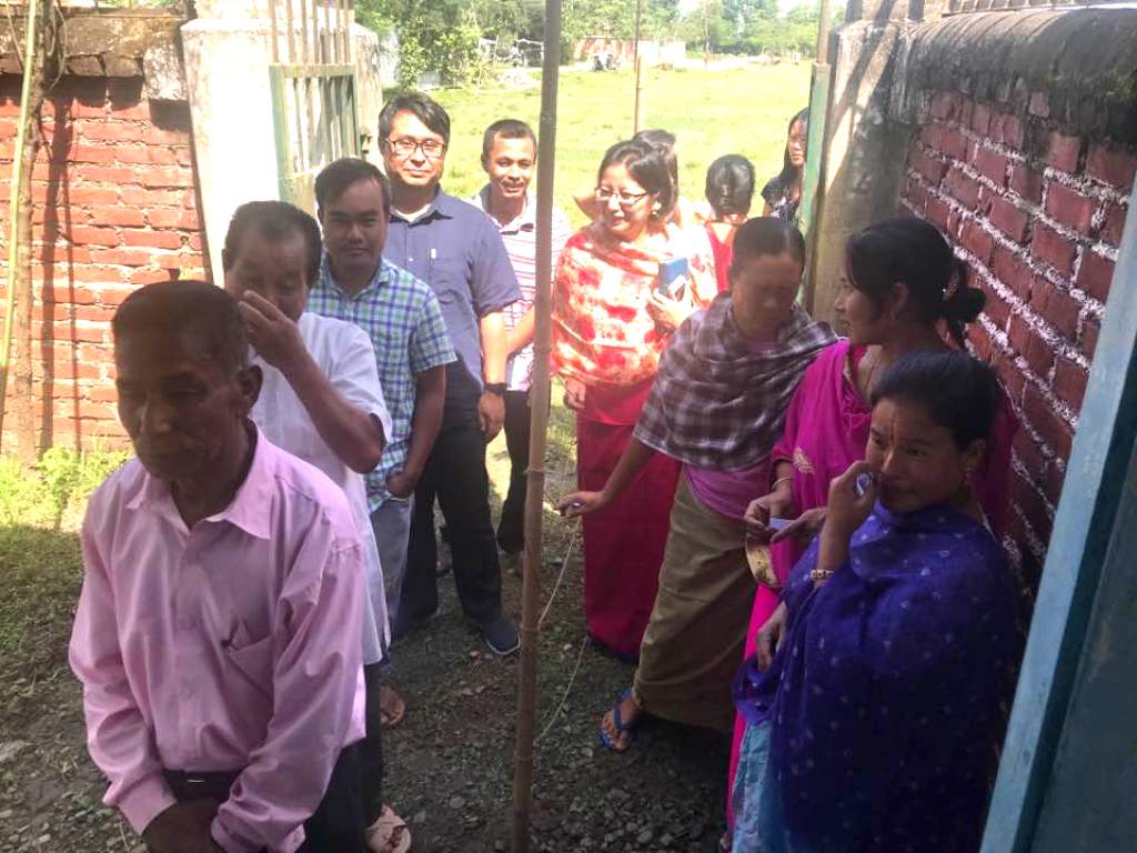 MLA Dr Sapam Ranjan steal the show by waiting in queue to cast vote for Panchayat Election