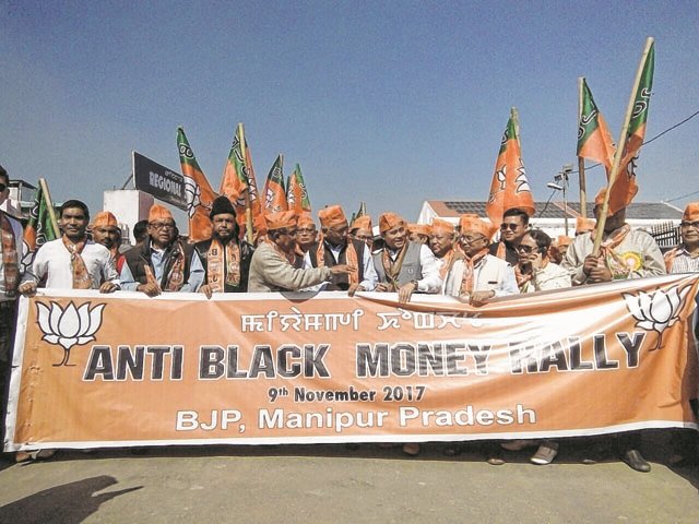 Massive rally marks BJP sponsored Anti-Black Money Day