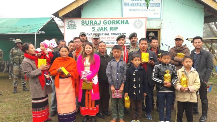 Assam Rifles celebrates Christmas with Church leaders and villagers at Moreh