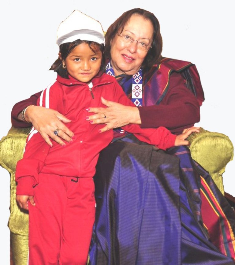 Governor Najma Heptula shows her love and affections to children from far flung interior area of Chandel district