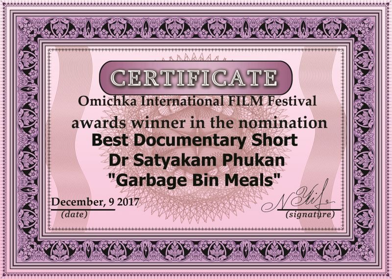 Garbage Bin Meals Documentary film wins award in Russia