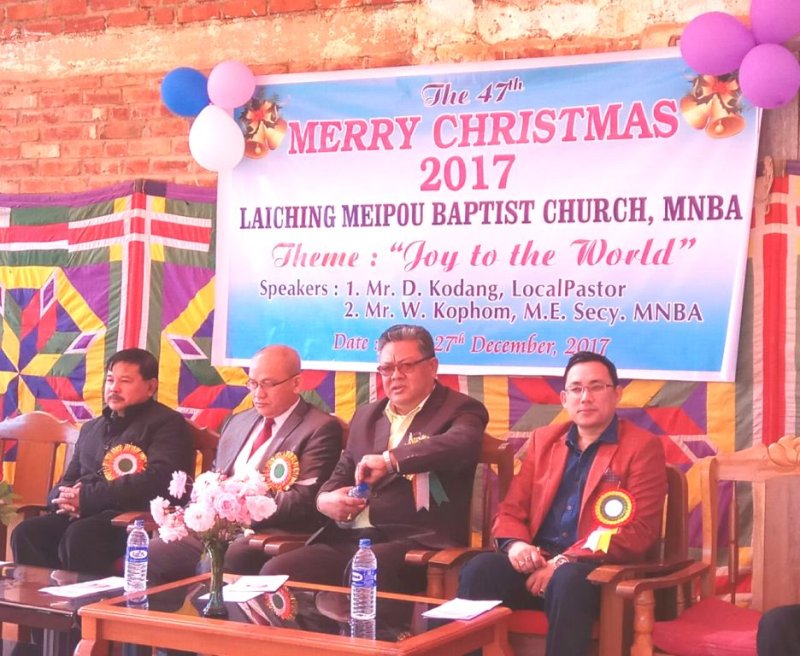 Minister K Shyam celebrates Christmas in Tengnoupal