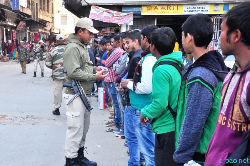 Combing operation conducted by City Police at Thangal Bazar, Imphal :: January 18 2017