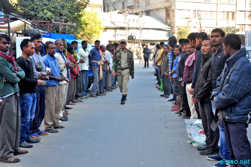 Combing operation conducted by City Police at Thangal Bazar, Imphal :: January 18 2017