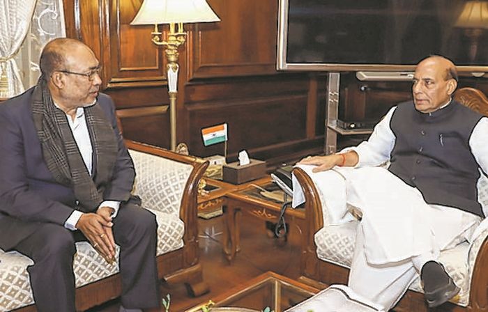 Biren asks Rajnath not to overstep State Govt